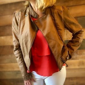 Brown leather jacket- soft